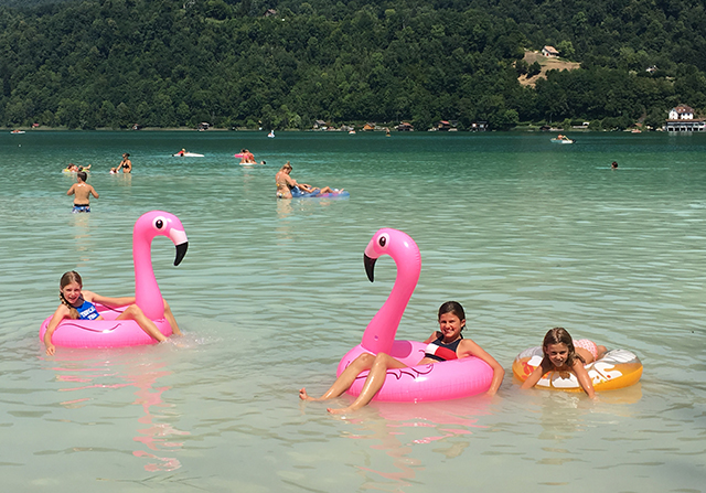 Swimming at Lake Aiguebelette