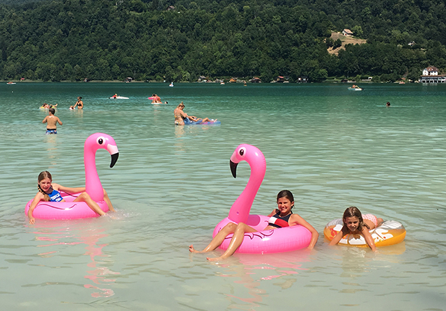 Zwemmen aan het meer van Aiguebelette