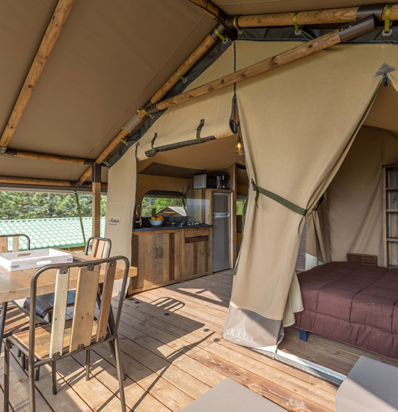 Lodgevermietung auf dem Campingplatz le Mont Grêle in Savoyen