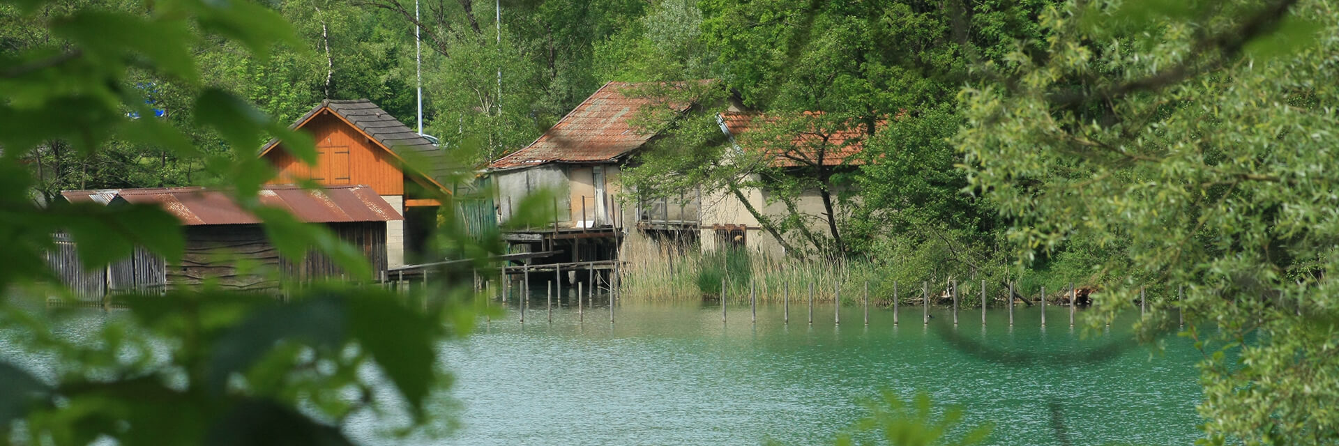 The traditional Savoyard boathouses