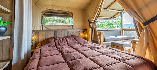 Das Schlafzimmer der Lodge Kenia